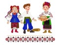 Ukrainian girl bear a plate of pancakes holiday of Shrovetide