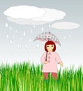 Girl with Umbrella Royalty Free Stock Photo