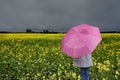 Girl with umbrella , outdoors