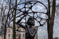 The girl with an umbrella sculpture by Vladimir Zhbanov, Minsk, Belarus.