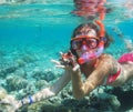 Girl under water Royalty Free Stock Photo