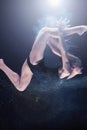 Girl underwater.woman in black bikini drowns.diving