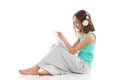 Girl using a digital tablet Royalty Free Stock Photo