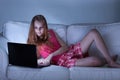 Girl using laptop Royalty Free Stock Photo