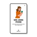 girl using phone vector