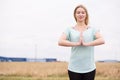 Girl using relaxation techniques Royalty Free Stock Photo