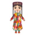 The girl in Uzbek dress. Historical clothes.