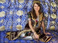 girl in uzbek national suit