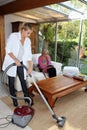 Girl vacuuming Royalty Free Stock Photo