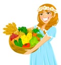 Girl with vegetables