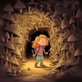 Jennifer In A Cave: A Colorful Editorial Cartoon With A Touch Of Rugrats Style