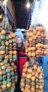 Austria. Girl at the Vienna City Fair during Advent