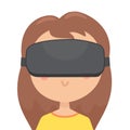 Girl in a virtual reality glasses. Royalty Free Stock Photo