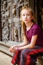 Girl visiting Shwenandaw monastery in Mandalay