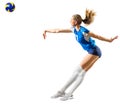 Girl volleyball player ver with ball Royalty Free Stock Photo