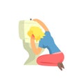 Girl Vomiting In Toilet Nauseous, Adult Person Feeling Unwell, Sick, Suffering From Illness Royalty Free Stock Photo
