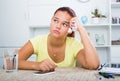 Girl waiting phone call Royalty Free Stock Photo