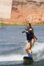 Girl Wakeboarding at Lake Powe Royalty Free Stock Photo