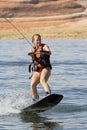 Girl Wakeboarding at Lake Powell Royalty Free Stock Photo