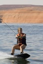 Girl Wakeboarding at Lake Powell Royalty Free Stock Photo