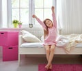 Girl wakes up Royalty Free Stock Photo