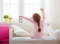 Girl wakes up Royalty Free Stock Photo