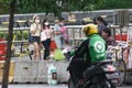 girl walk in street jakarta indonesia