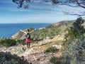 Girl enjoy trek hiking experience in Mallorca
