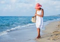 Girl walking at the beach Royalty Free Stock Photo