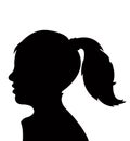 A girl walking, black color silhouette