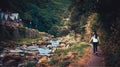 Girl walking in Glen Lyn Gorge