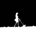 Girl Walking Her Dog Silhouette Royalty Free Stock Photo