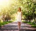 Girl walking in the park