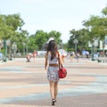 Girl walking on street
