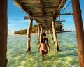 Under the bridge of onok island in Balabac island in Philippines