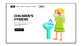 Girl Wash Hands With Soap Children Hygiene Vector Royalty Free Stock Photo