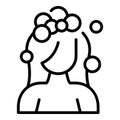 Girl wash head icon outline vector. Woman bath