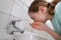 Girl Washing Mouth Royalty Free Stock Photo