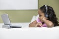 Girl Watching Movie On Portable DVD Player Royalty Free Stock Photo