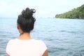 Girl watching sea Royalty Free Stock Photo