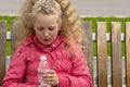 girl.water bottle.drinking Royalty Free Stock Photo