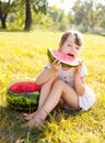Girl with water-melon