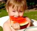 Girl and water-melon