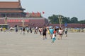 Girl Waving Chinese Flag in Tiananmen Square