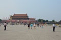 Girl Waving Chinese Flag in Tiananmen Square