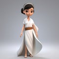 Asian-inspired Cartoon Princess 3d Model In Maya