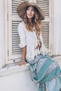 Girl wearing boho chic clothing