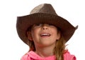 Girl wearing a brown straw hat