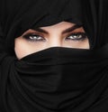 Girl wearing burqa square closeup Royalty Free Stock Photo