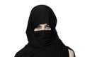 Girl wearing a burqa with uncovered shoulder Royalty Free Stock Photo